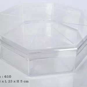 علبة بلاستيك ثماني الابعاد سعة ½.1 كيلو610/28-CLEAR (8009(